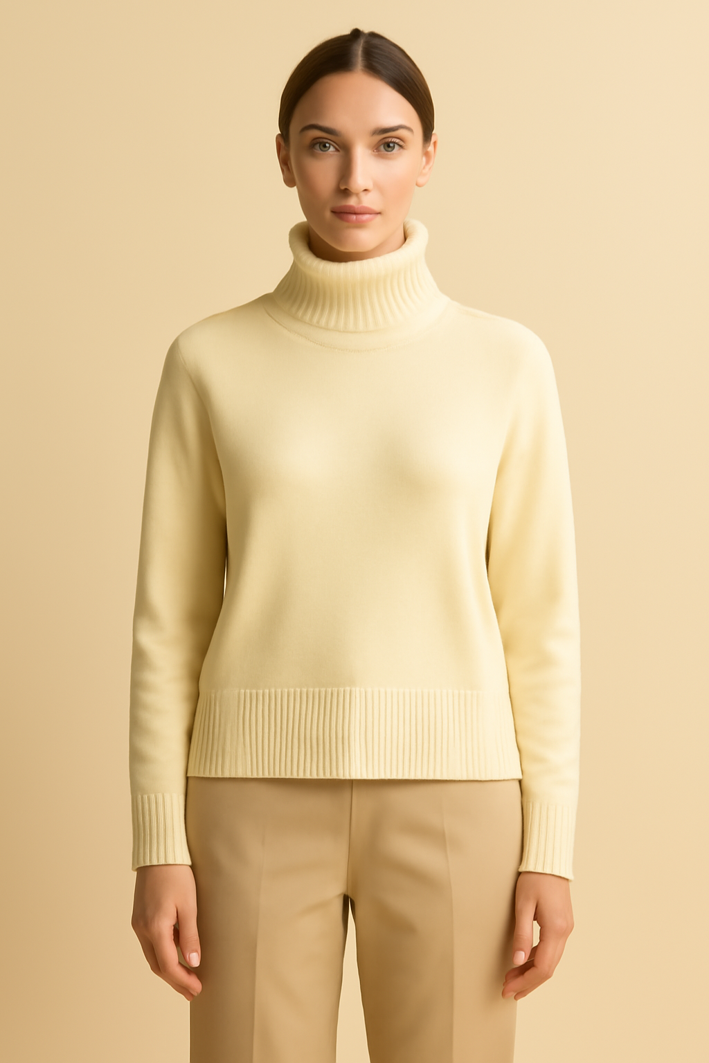 Dune Cable-Knit Wool Turtleneck Sweater
