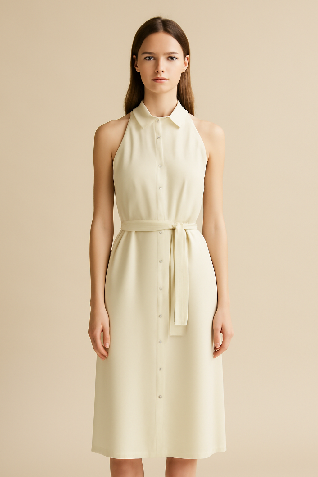 Dune Halterneck Tencel Shirt Dress