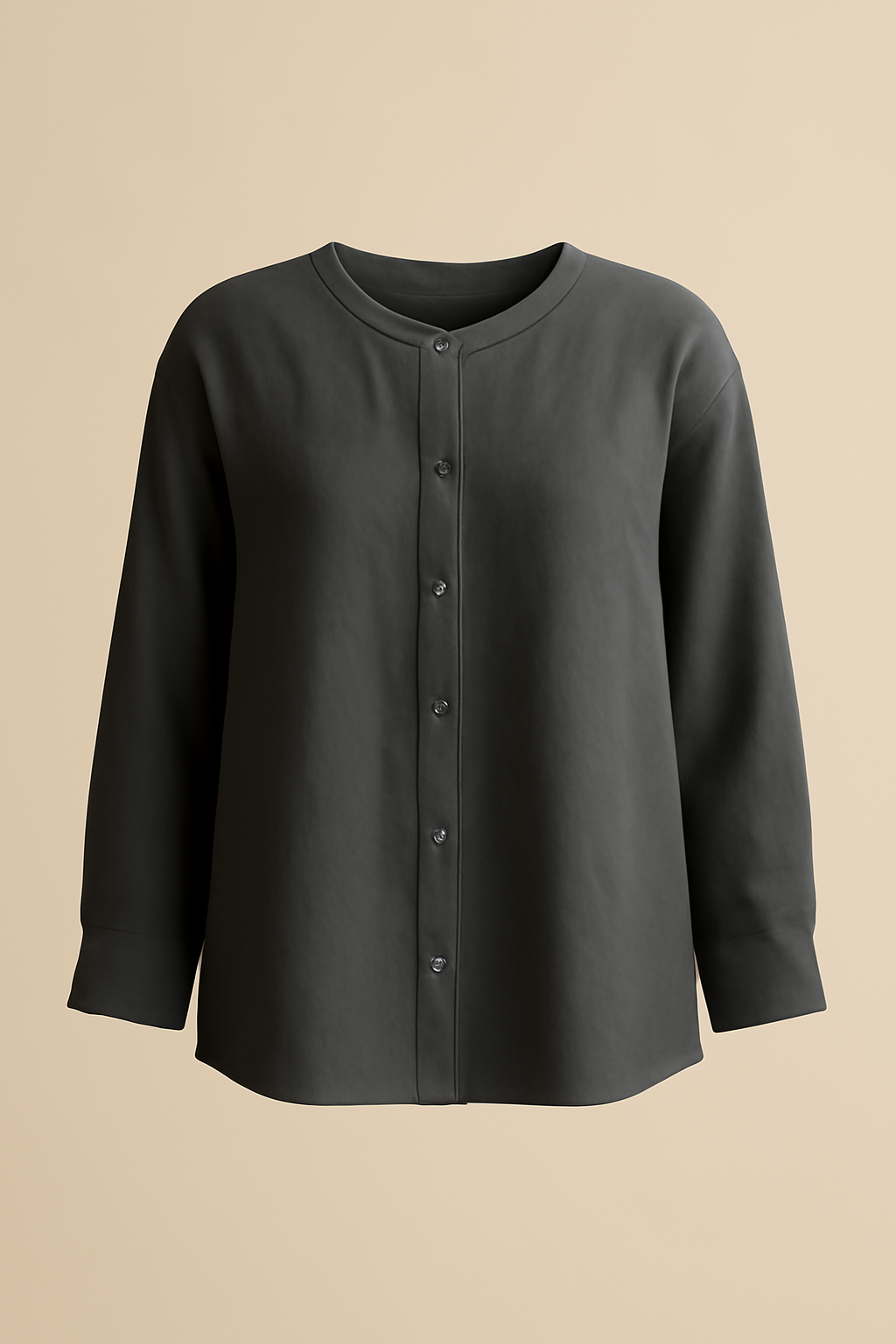 Dune Puff-Sleeve Linen Relaxed Blouse