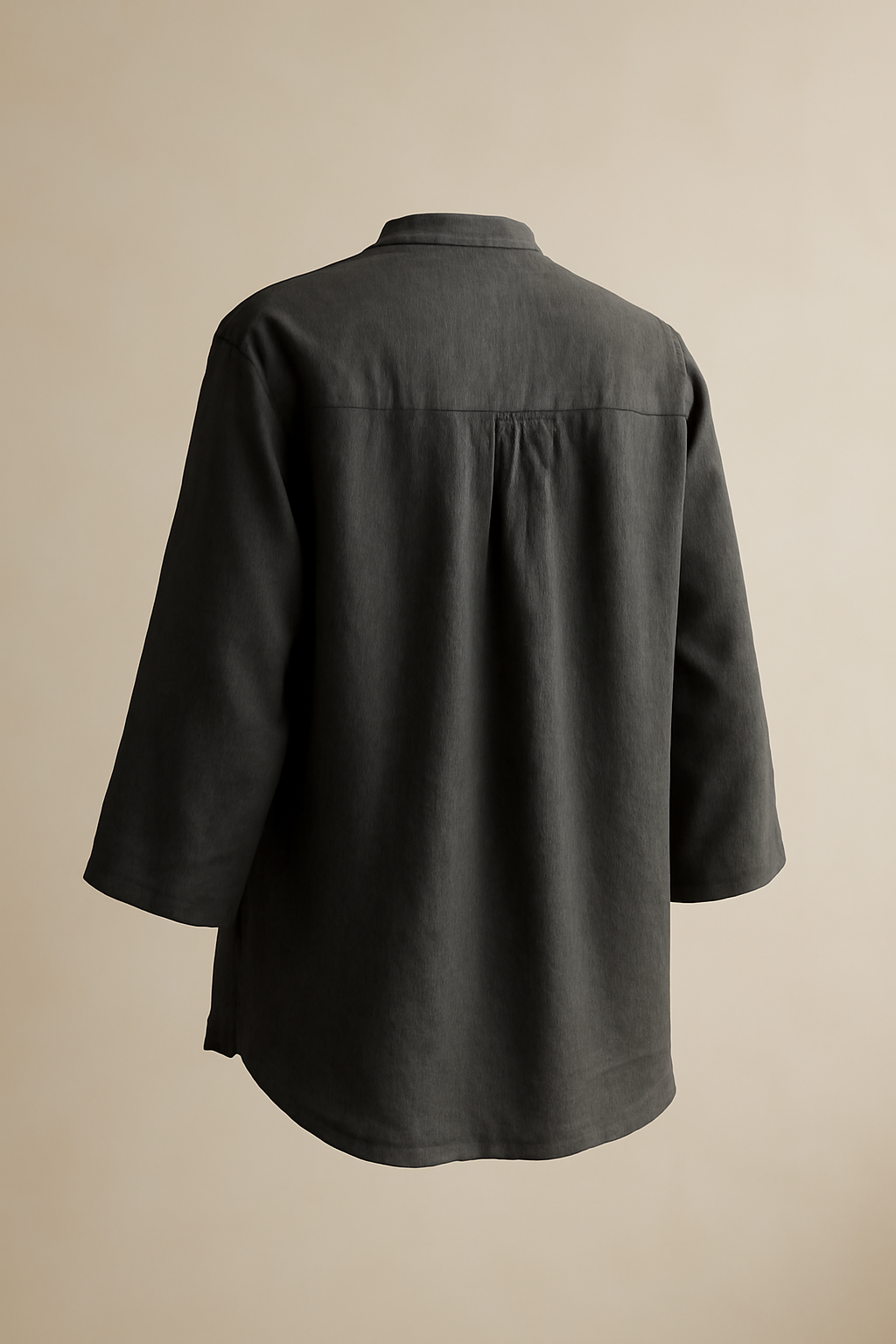 Dune Puff-Sleeve Linen Relaxed Blouse