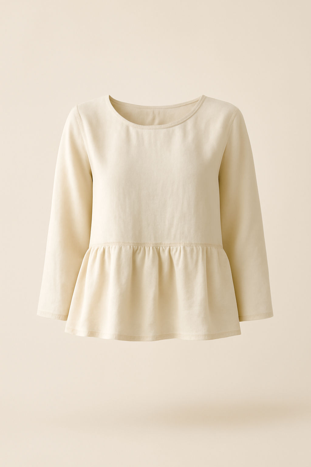 Dune Puff-Sleeve Organic Flounce Blouse