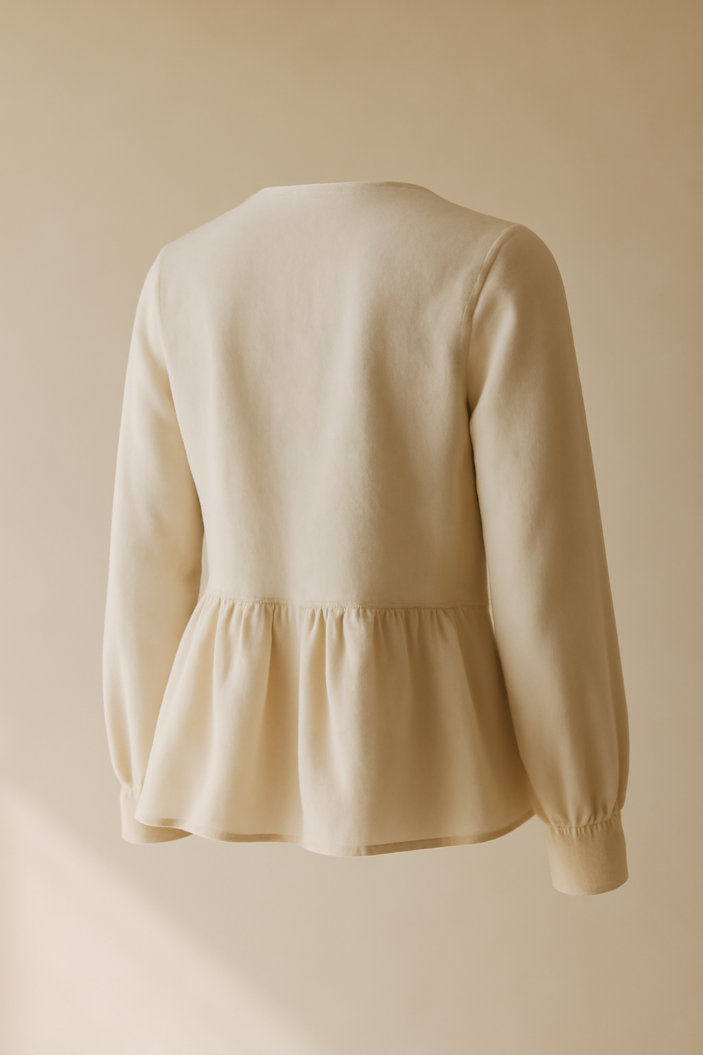 Dune Puff-Sleeve Organic Flounce Blouse