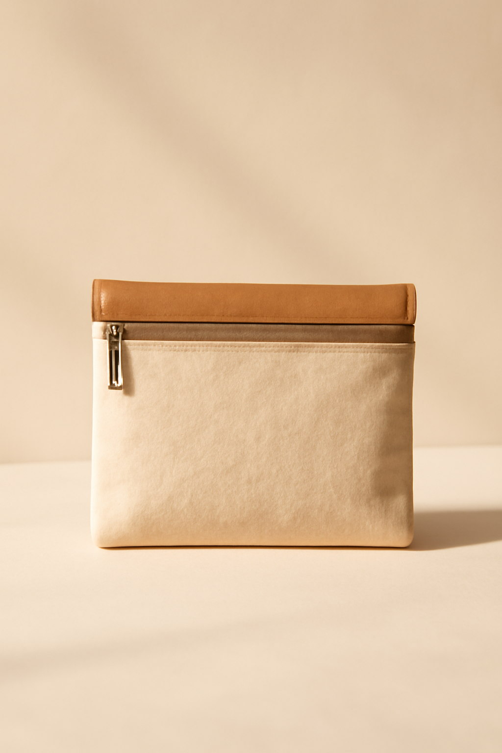 Dune Woven Canvas Leather Clutch