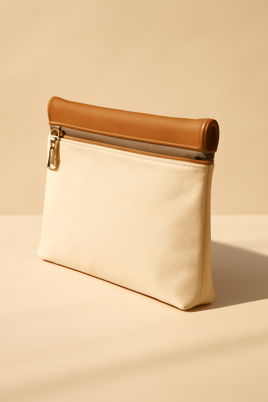 Dune Woven Canvas Leather Clutch