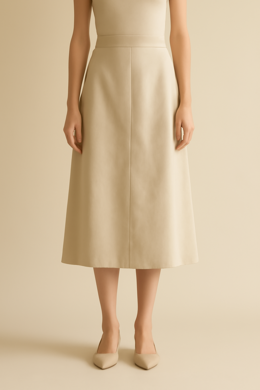 Dune Wrap Linen Midi Skirt
