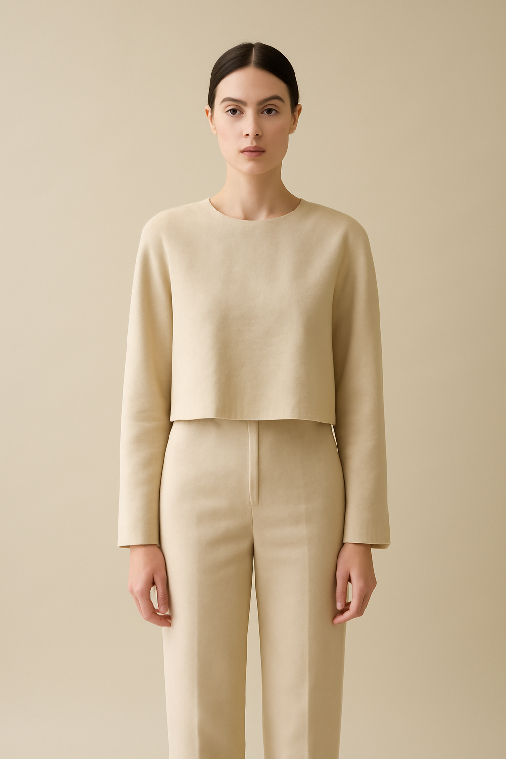 Ericeira Cropped Linen Classic Blouse