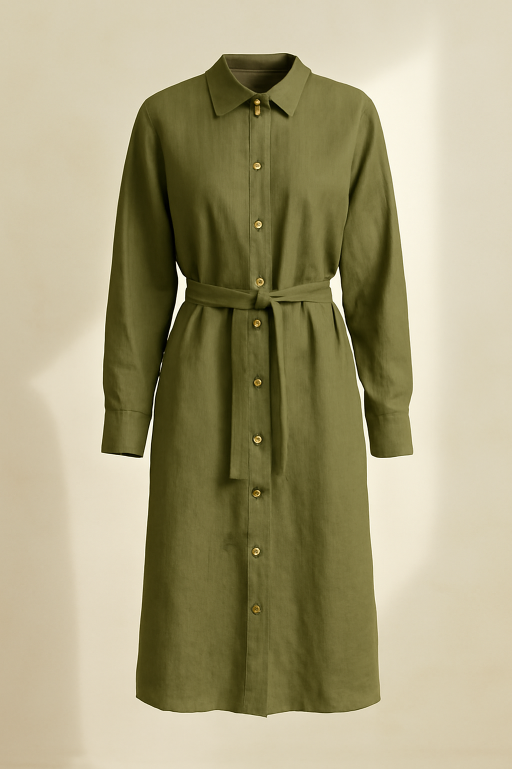 Ericeira Square-Neck Linen Shirt Dress
