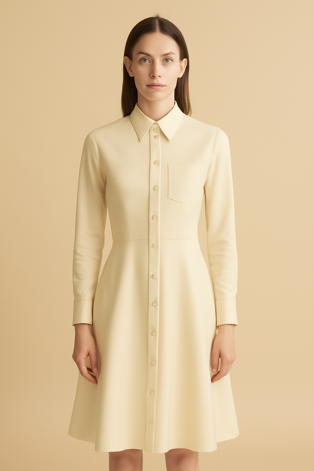 Ericeira Square-Neck Linen Shirt Dress