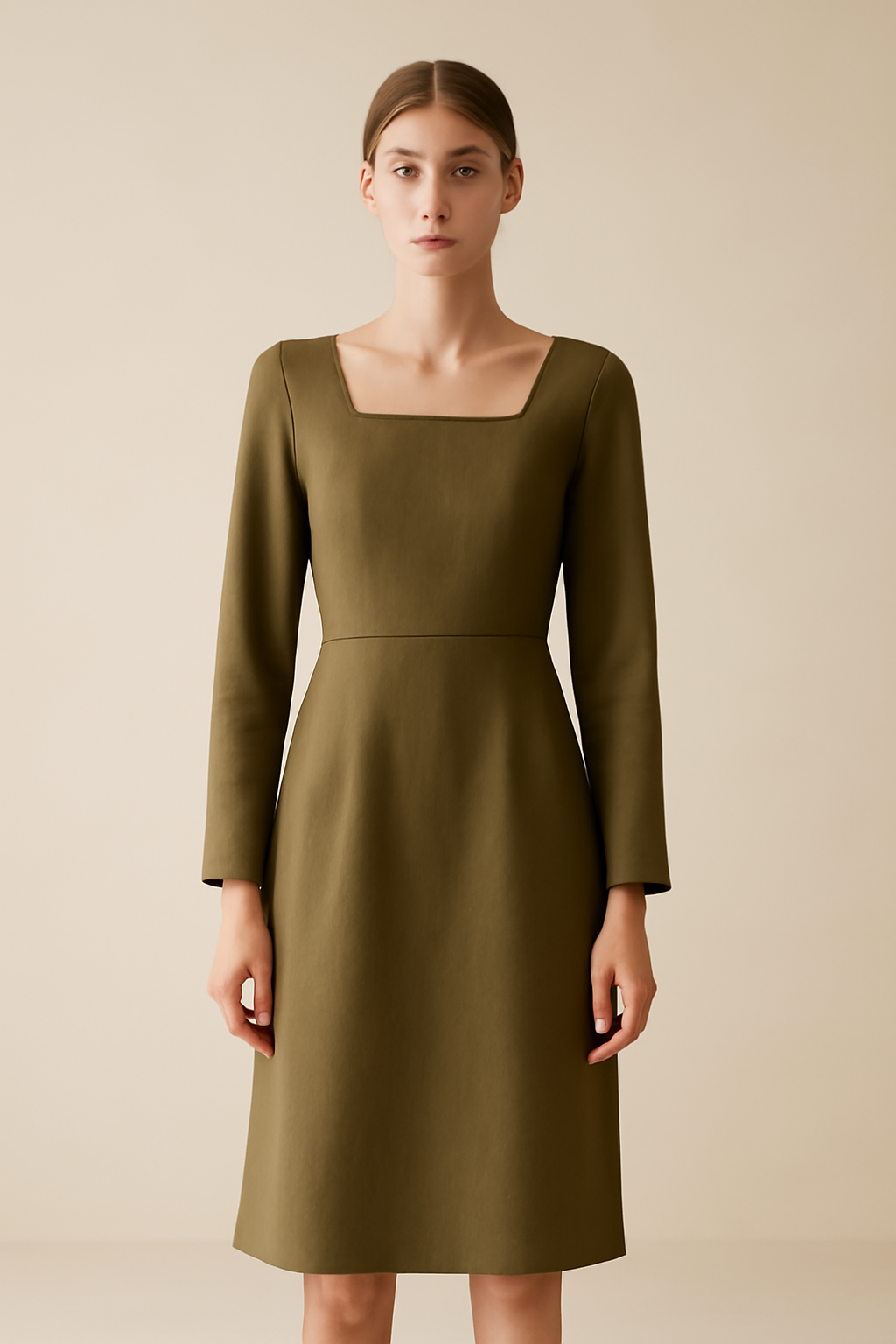 Ericeira Square-Neck Linen Shirt Dress