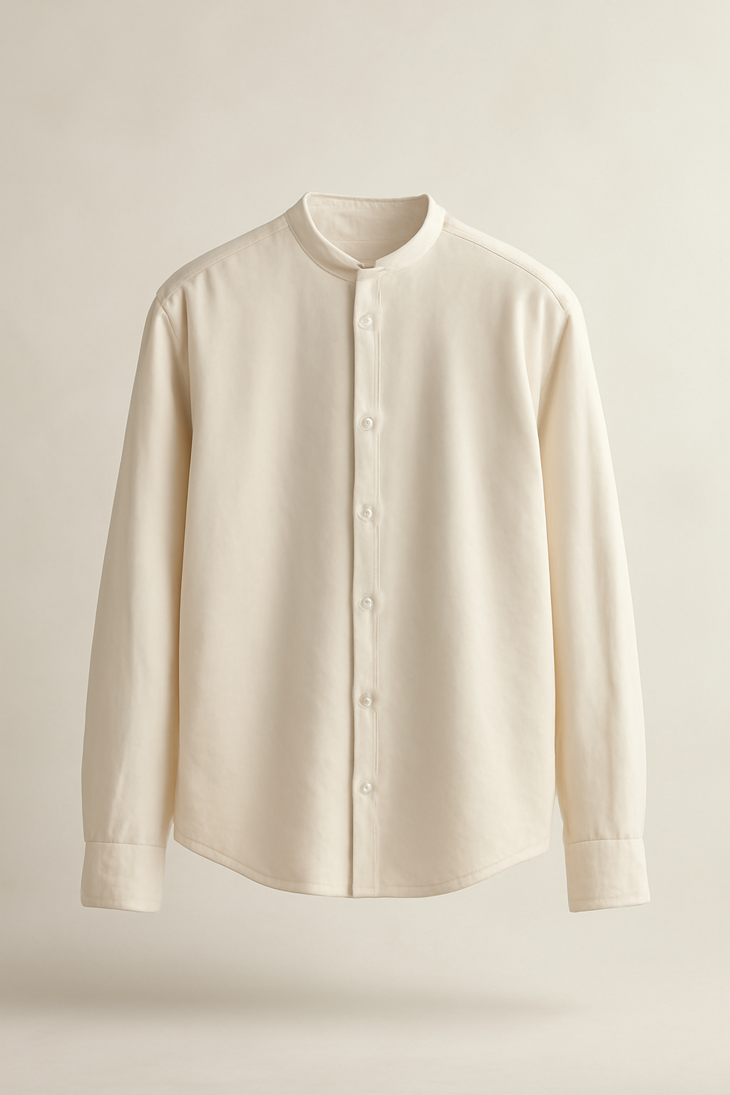 Harbor Band-Collar Linen Classic Shirt