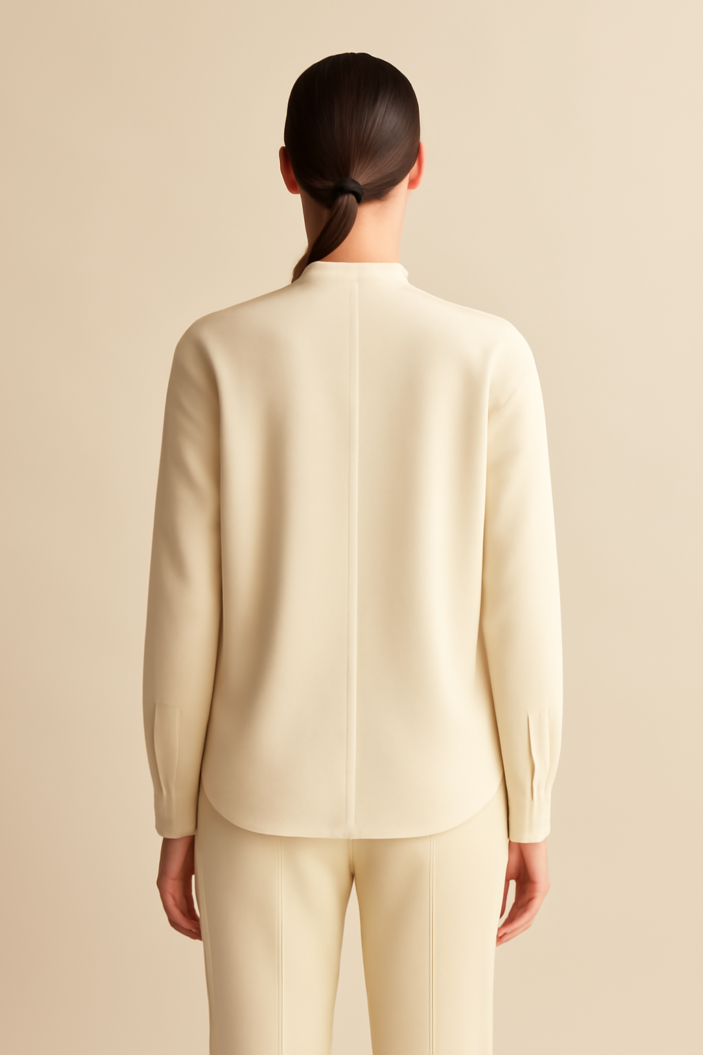 Harbor Band-Collar Linen Classic Shirt