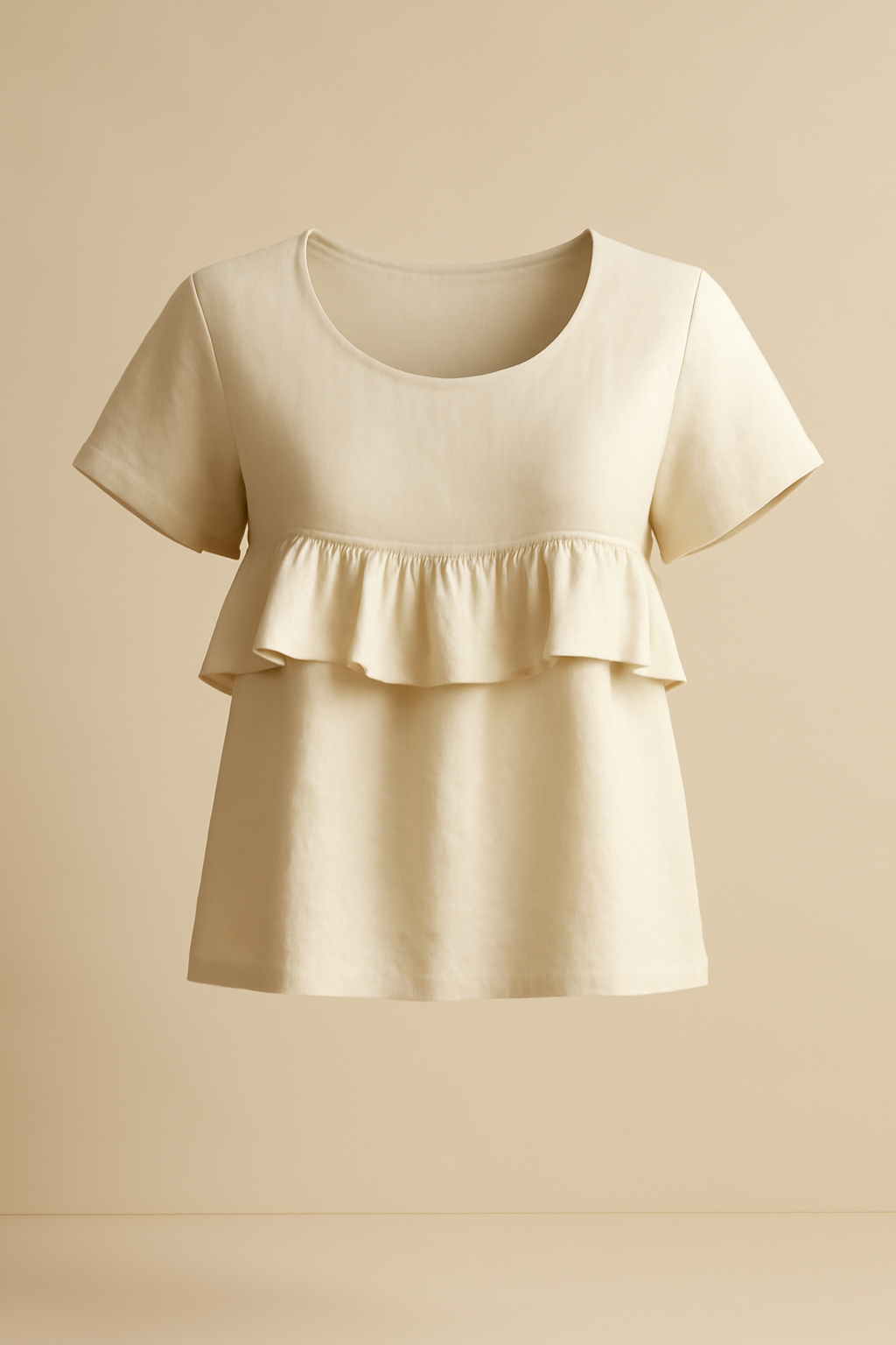 Harbor Cropped Linen Flounce Blouse