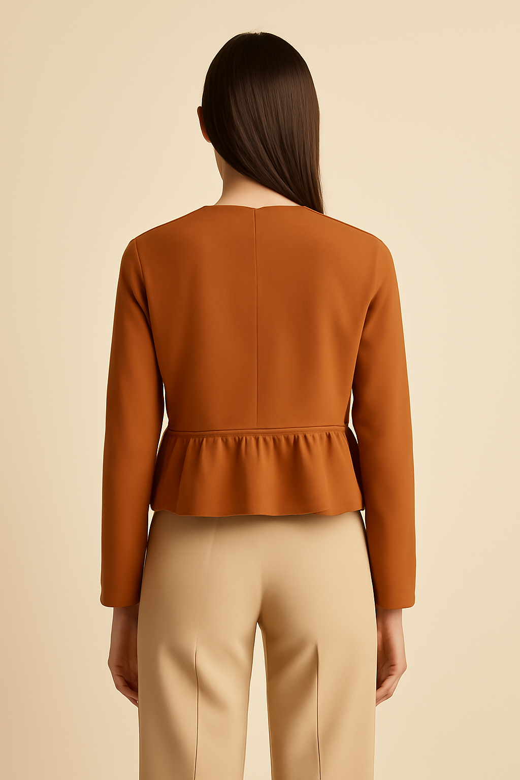 Harbor Cropped Linen Flounce Blouse