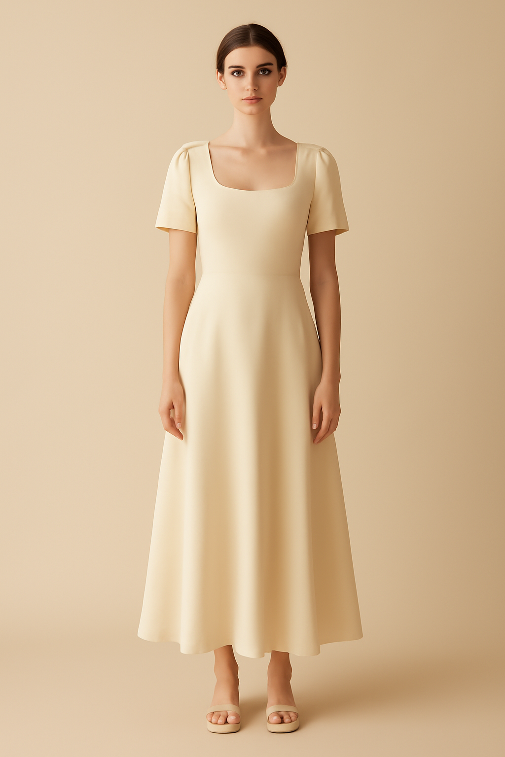 Harbor Round-Neck Linen Maxi Dress