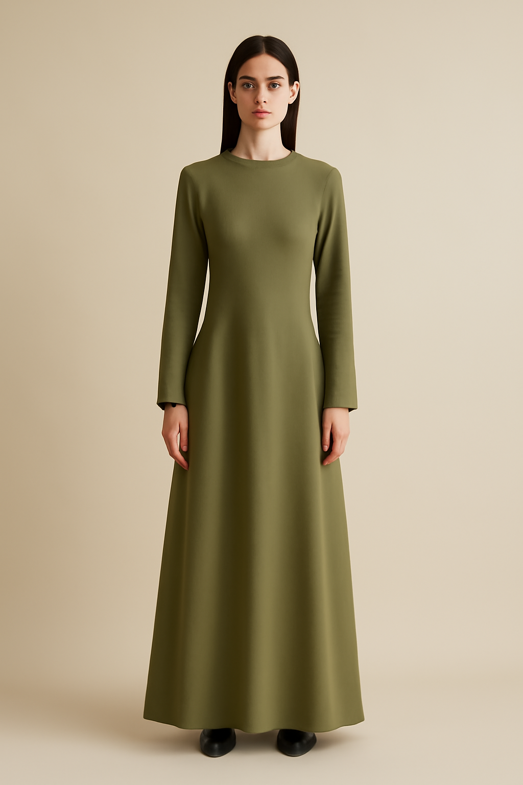Harbor Round-Neck Linen Maxi Dress