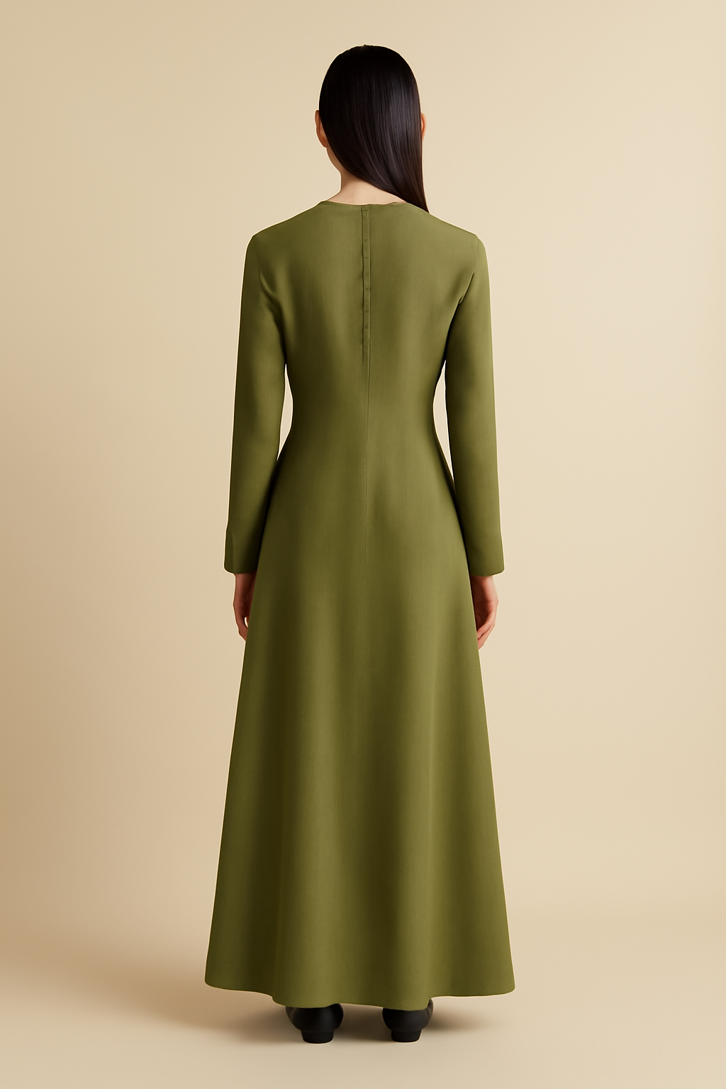 Harbor Round-Neck Linen Maxi Dress