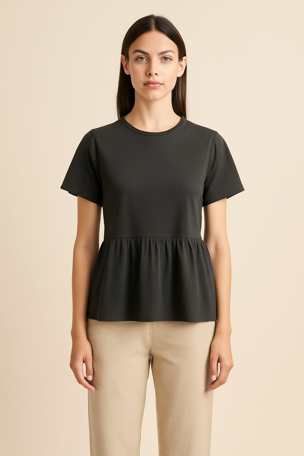 Harbor Tie-Front Organic Flounce Blouse