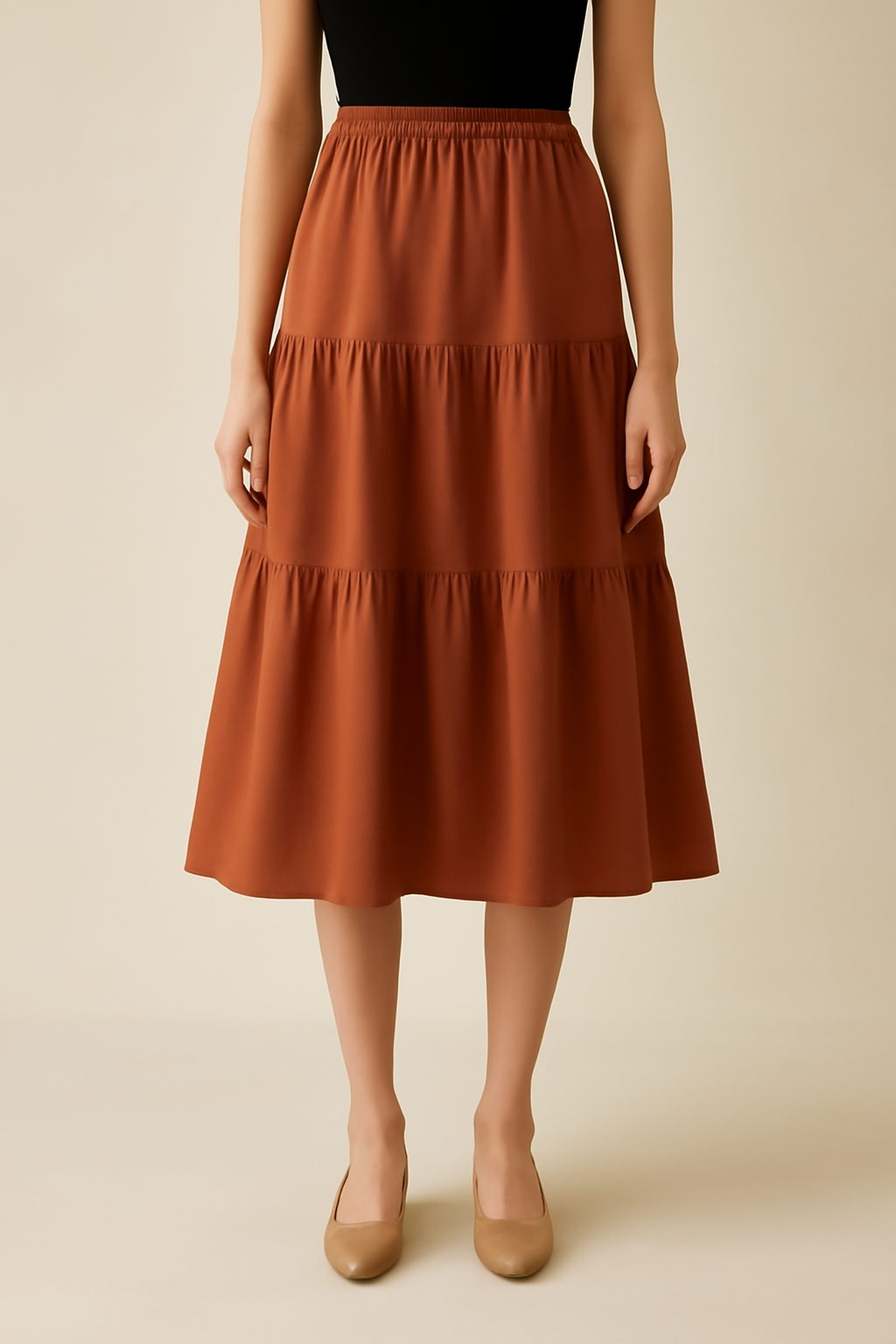 Harbor Tiered Linen A-Line Skirt
