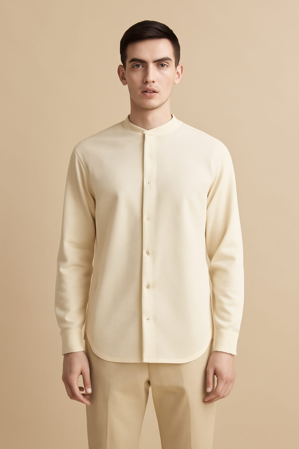 Levant Band-Collar Linen Everyday Shirt