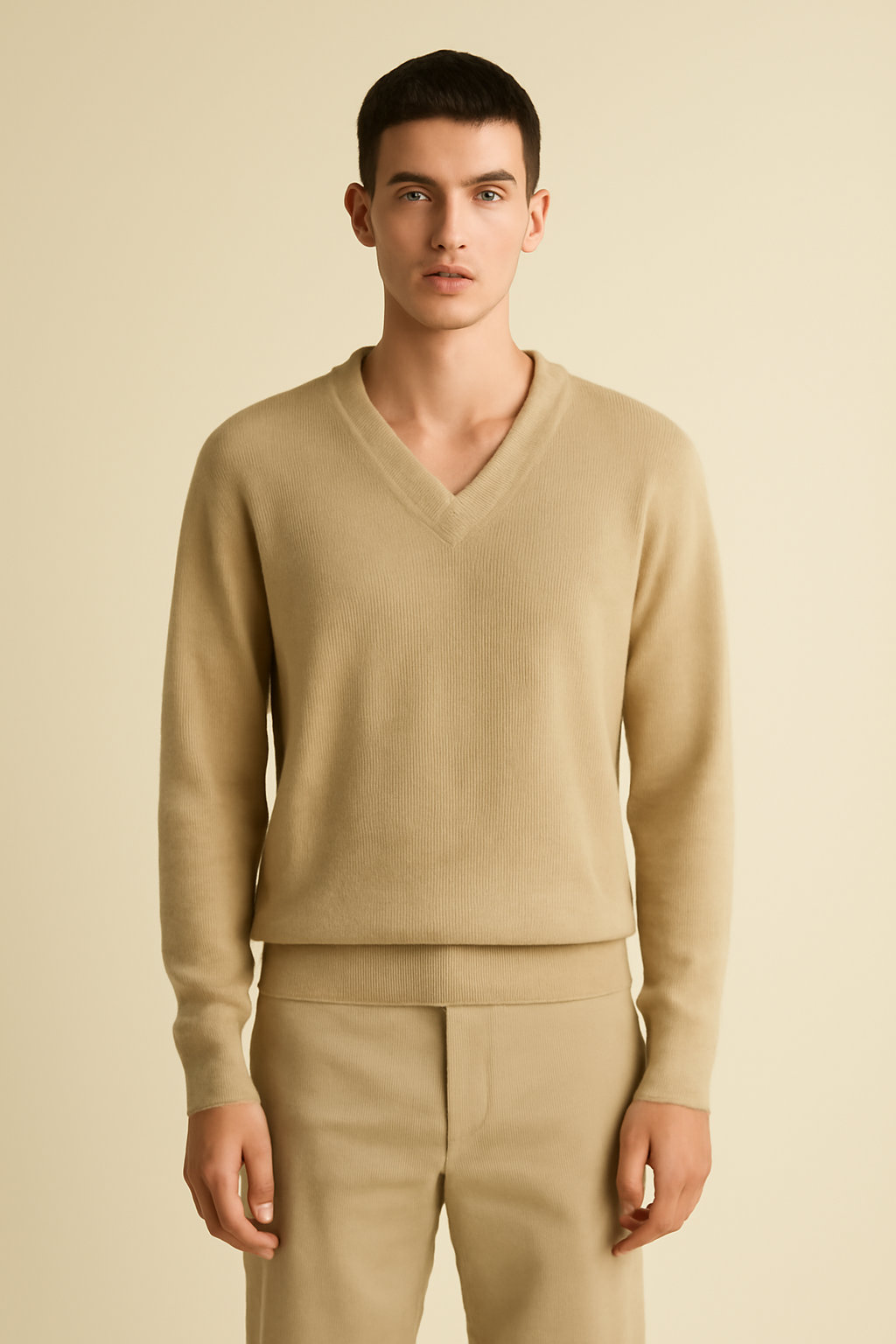 Levant Chunky Wool V-Neck Sweater