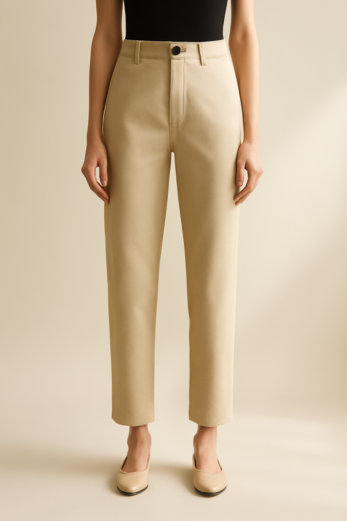 Levant Crop Keten Klasik Pantolon