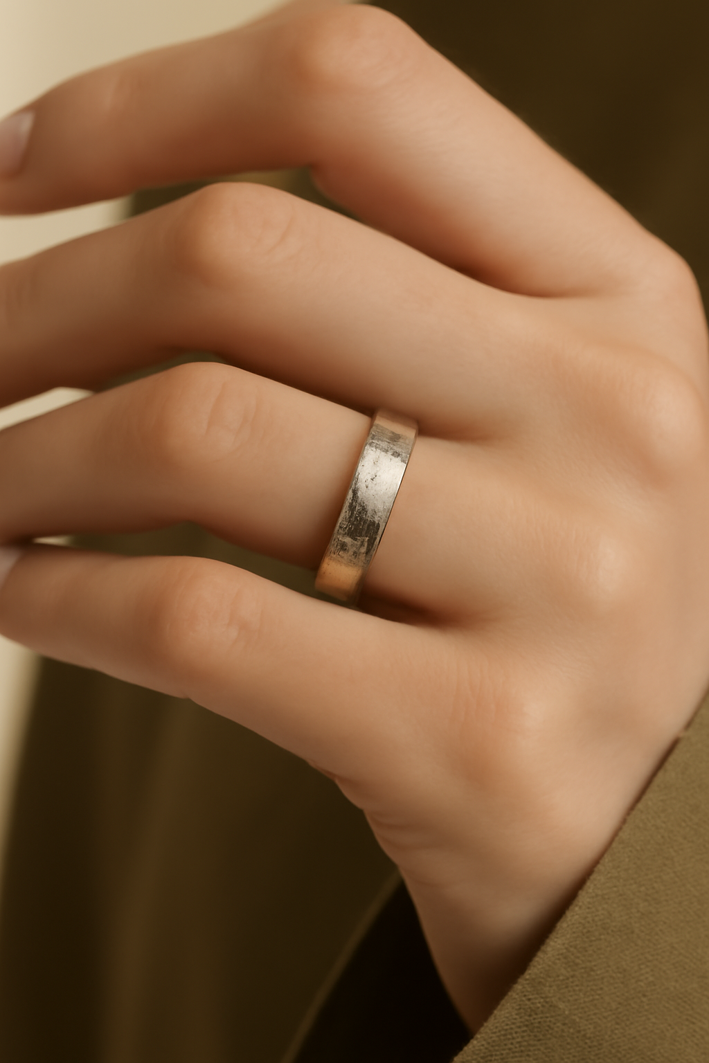 Levant Hammered Silver Ring