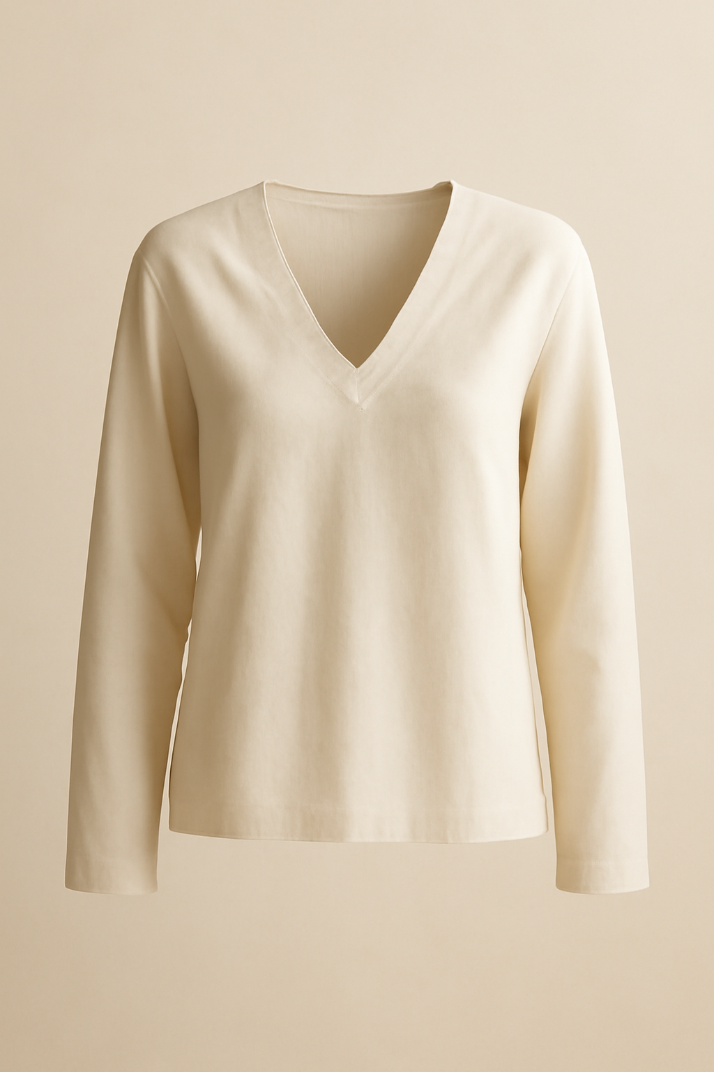 Levant Long-Sleeve Organic V-Neck Blouse