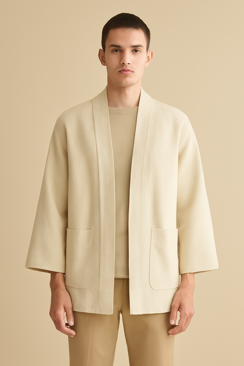 Levant Uzun Keten Kimono Ceket