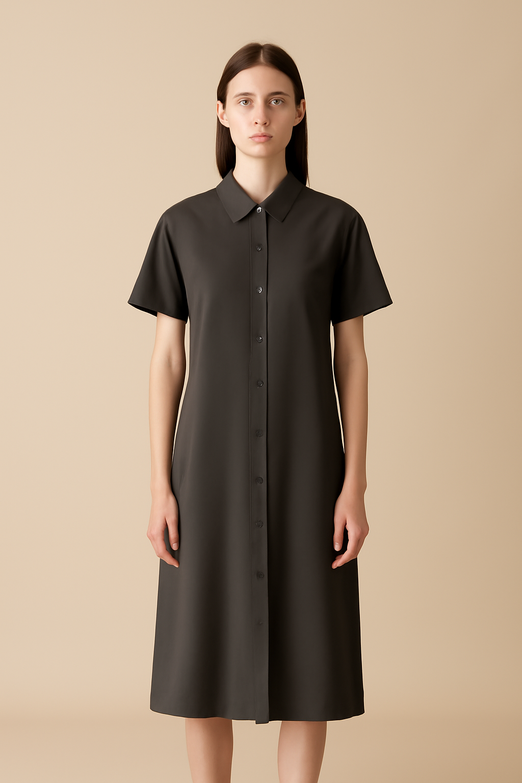 Levant Round-Neck Organic Shirt Dress