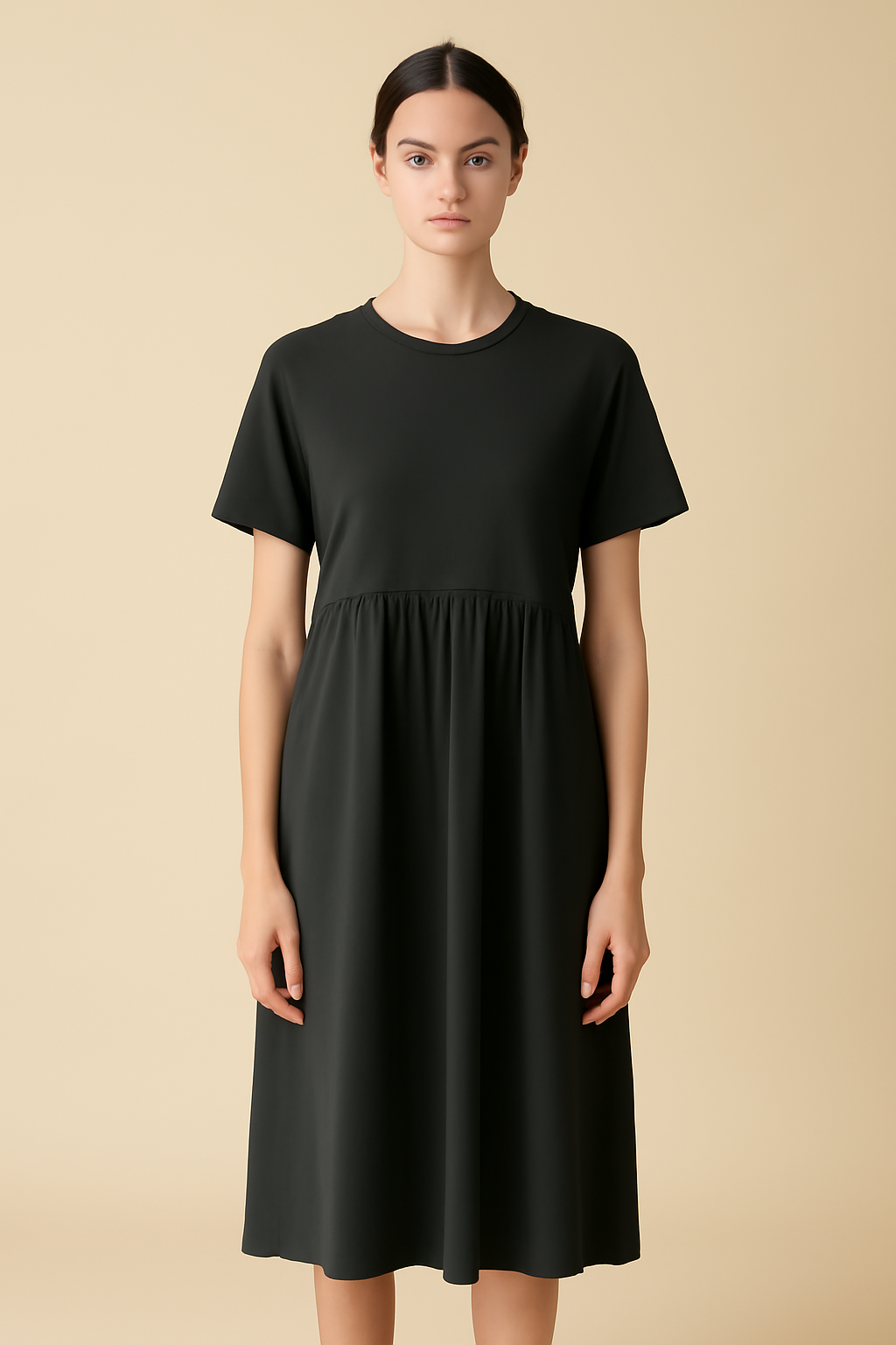 Levant Square-Neck Organic Relaxed Dress
