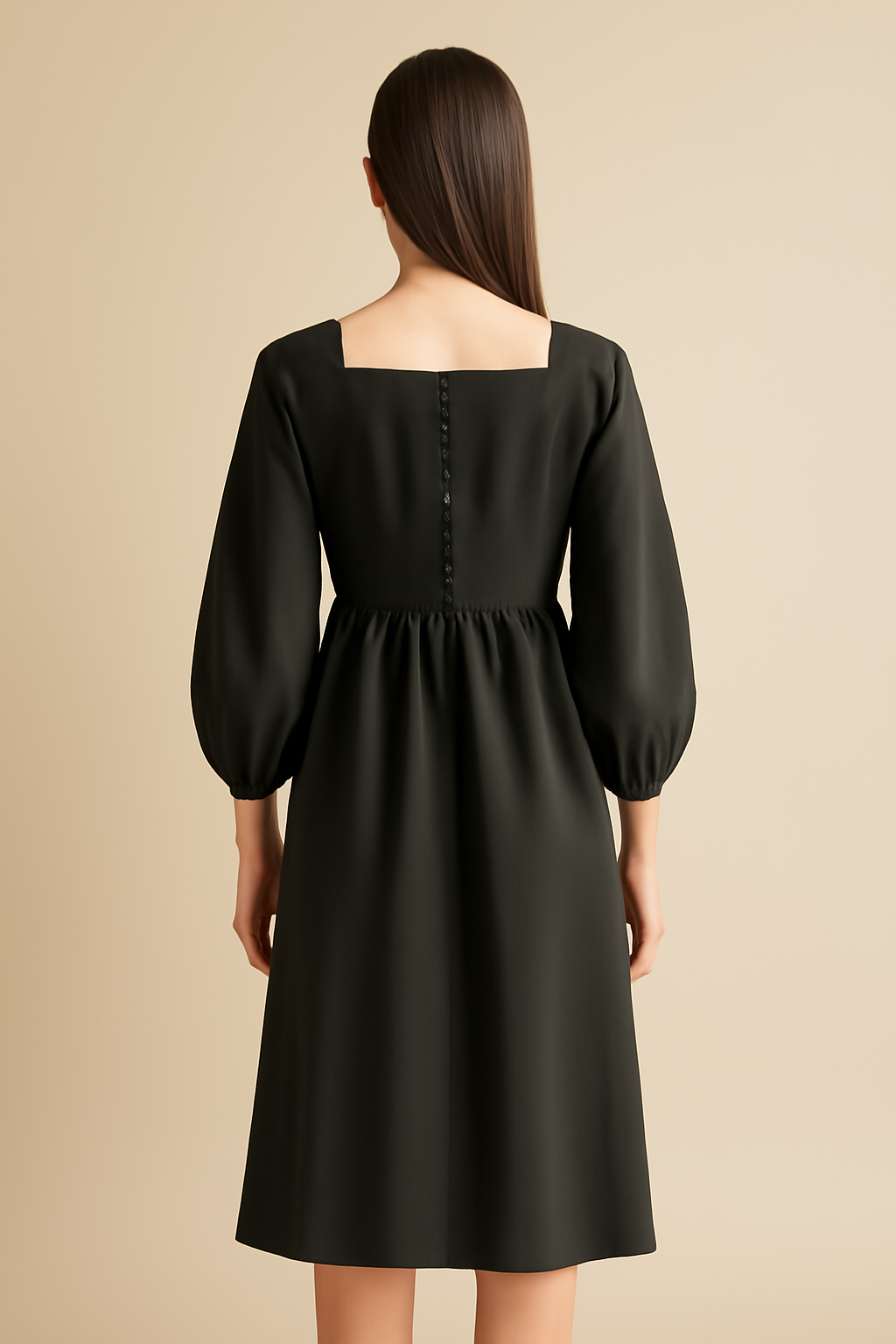 Levant Square-Neck Organic Relaxed Dress