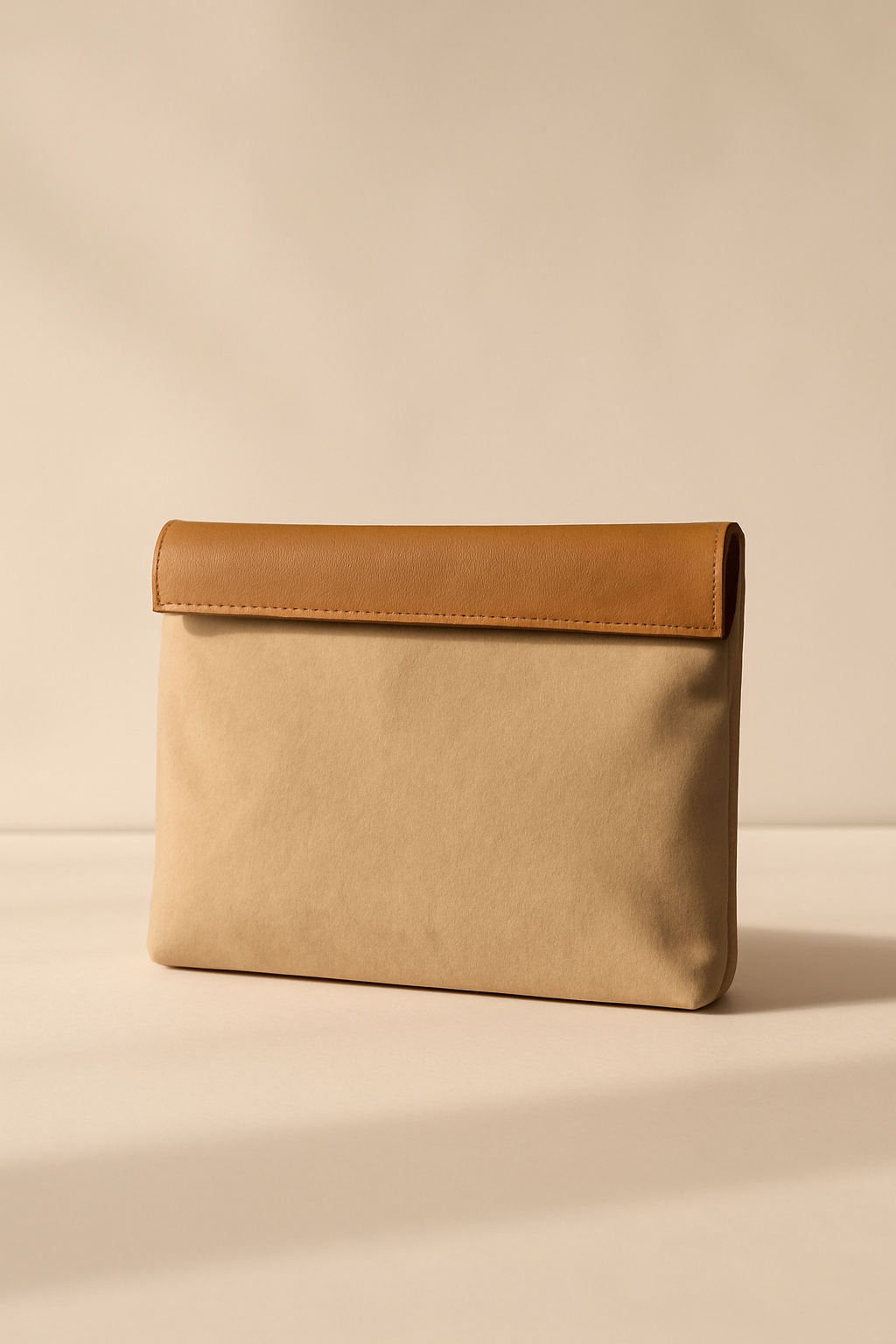 Levant Woven Canvas Leather Clutch