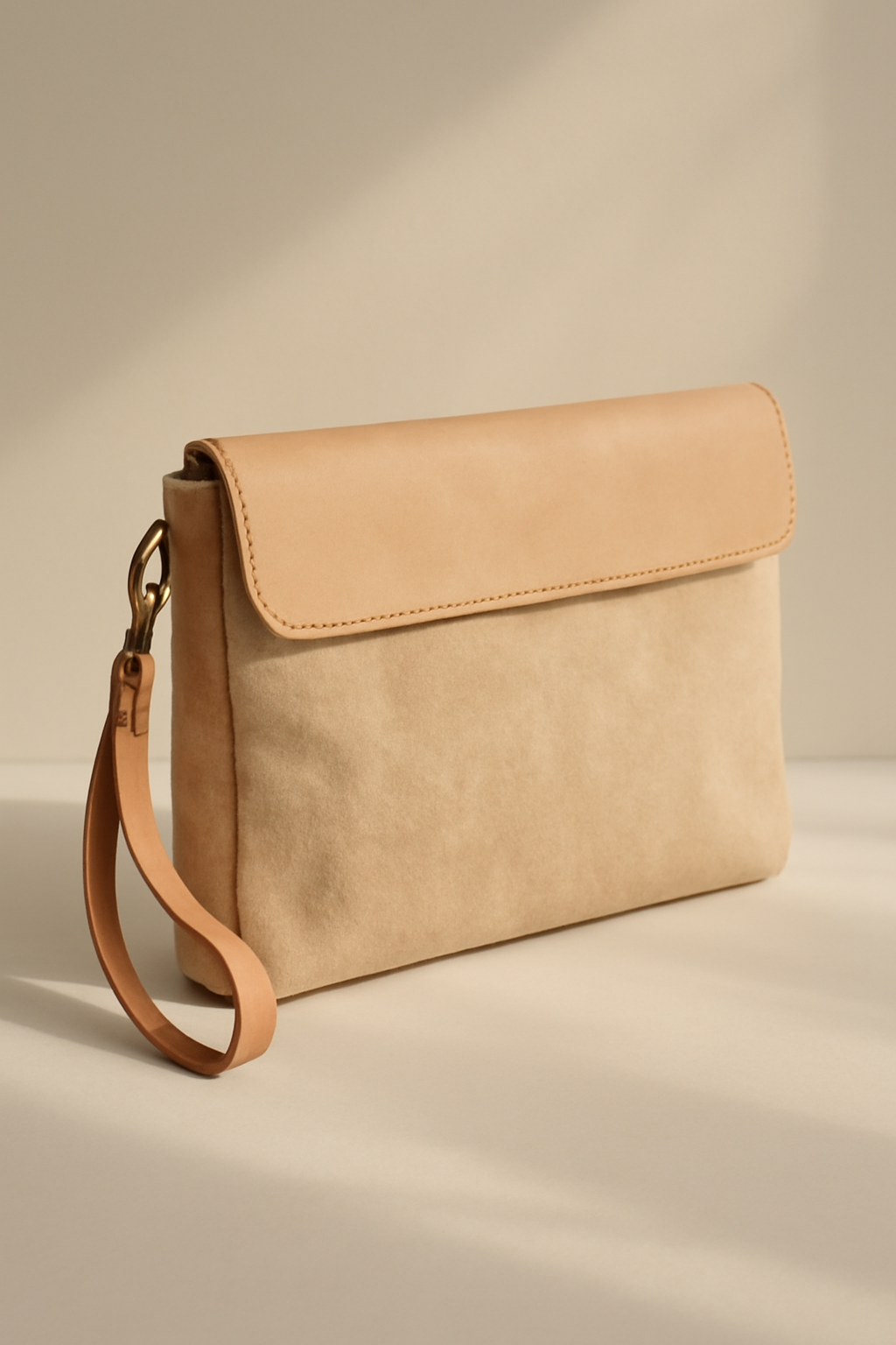Levant Woven Canvas Leather Clutch