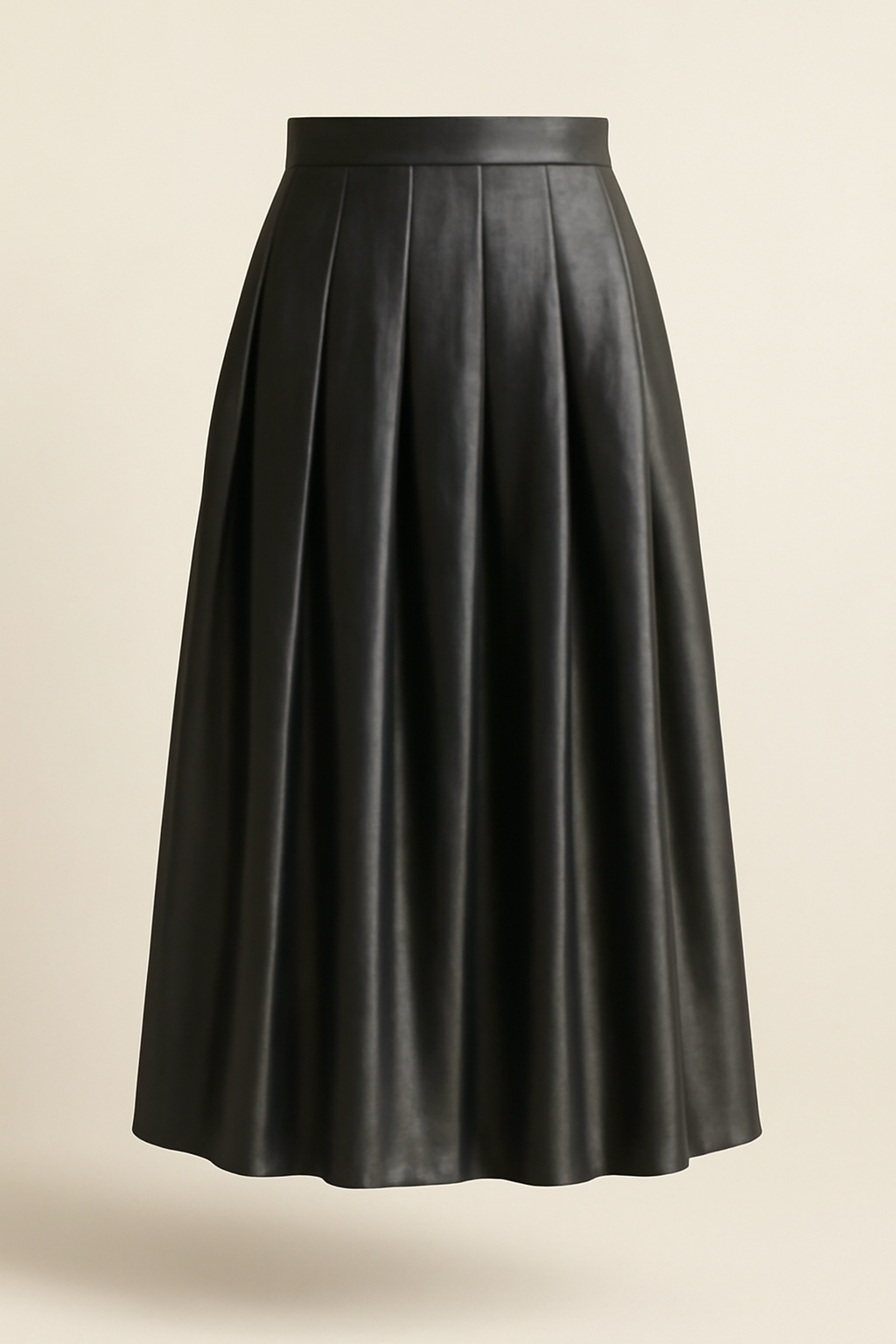 Marmara Button-Front Viscose Pleated Skirt