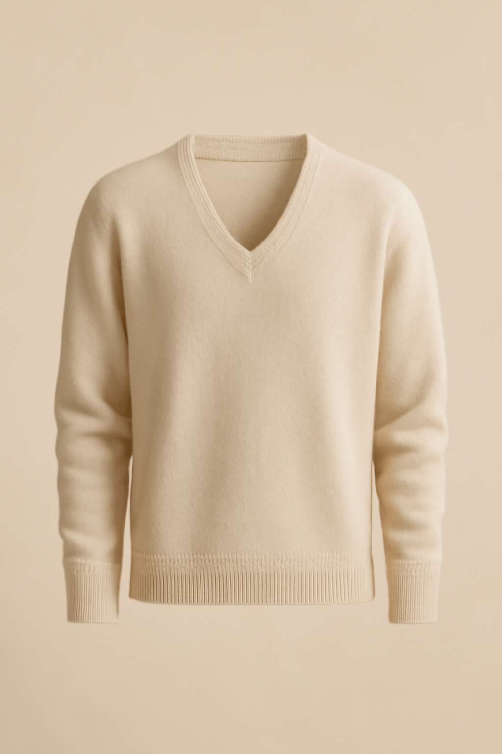 Marmara Ribbed Merino V-Neck Sweater