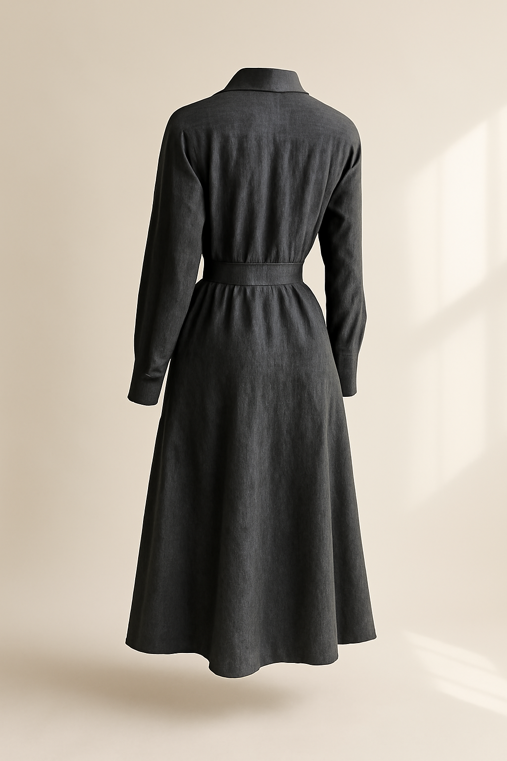 Marmara Round-Neck Linen Shirt Dress