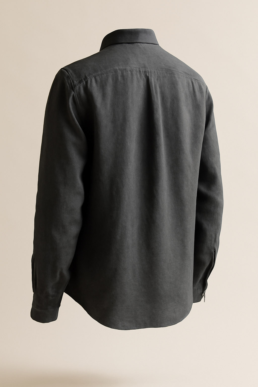 Meander Band-Collar Linen Everyday Shirt