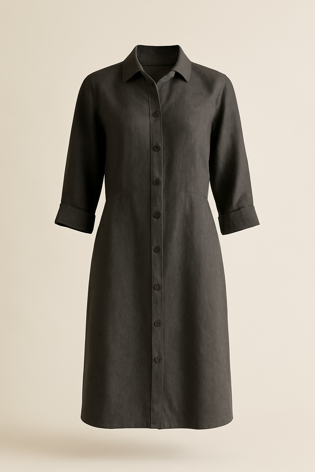 Meander Boat-Neck Tencel Shirt Dress