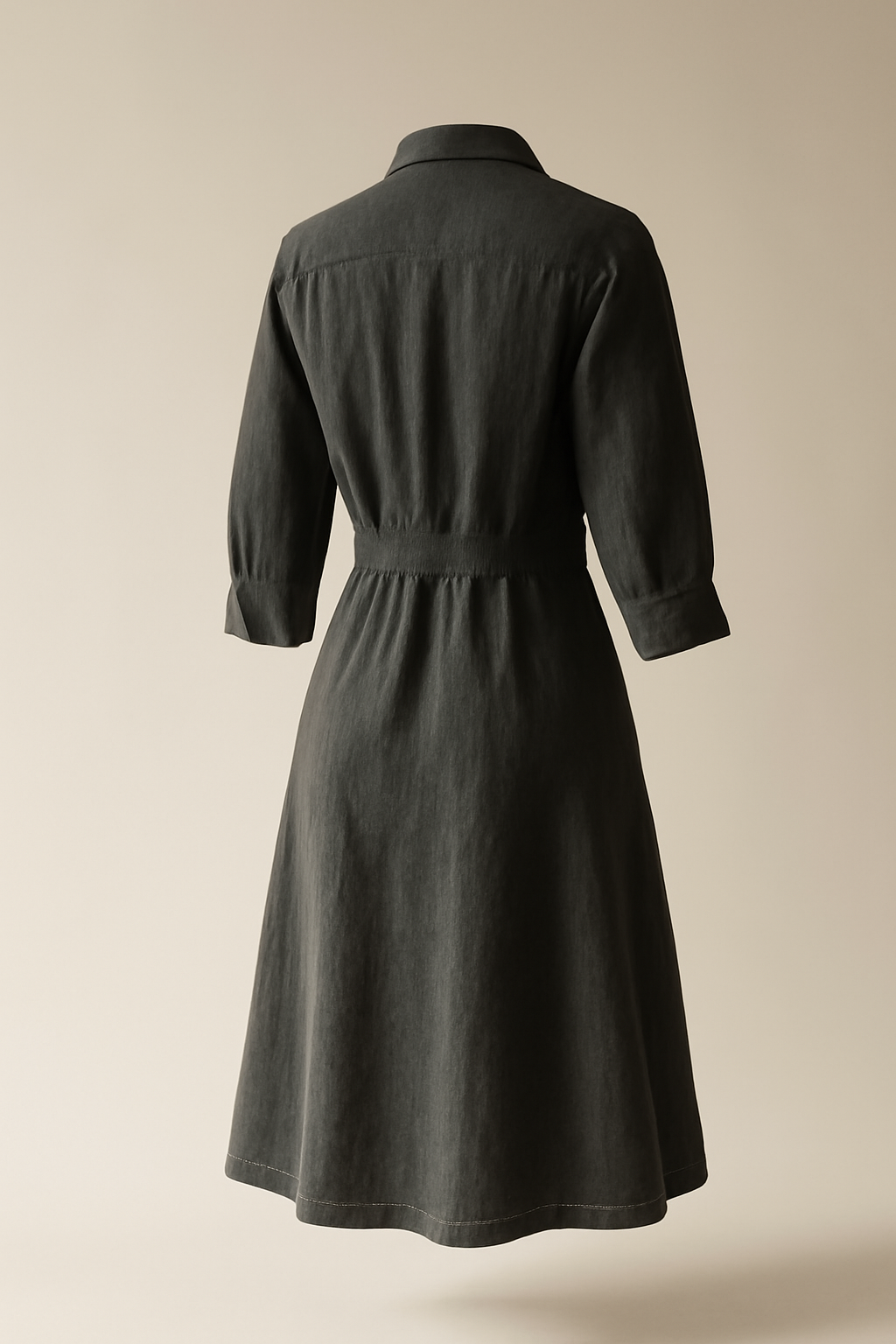 Meander Boat-Neck Tencel Shirt Dress