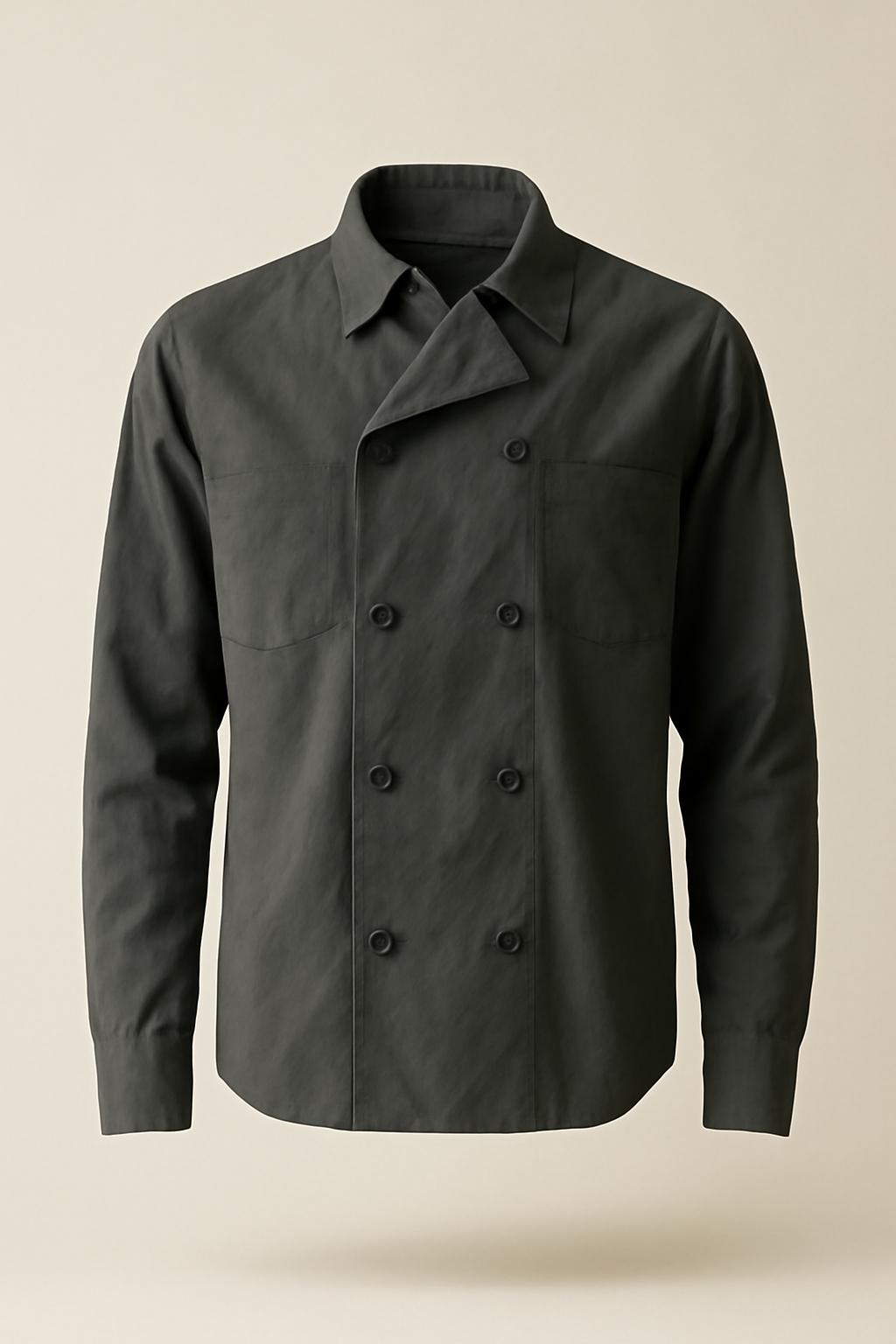 Meander Button-Down Cotton Double-Breasted Shirt