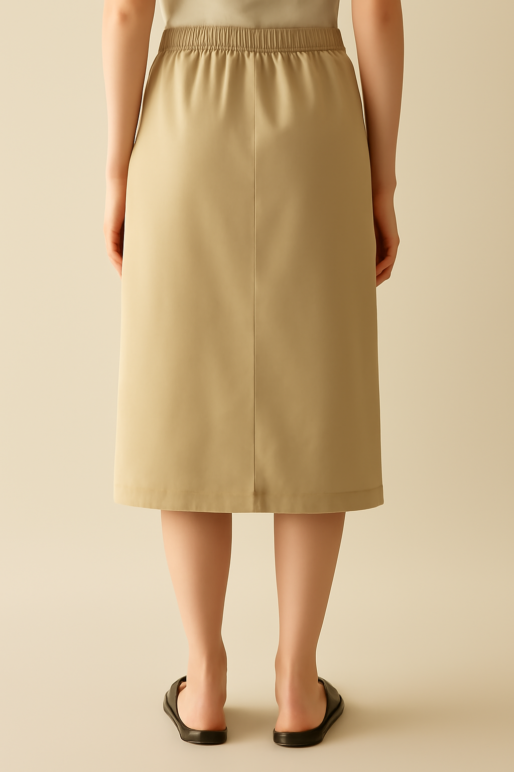Meridian Button-Front Cotton Midi Skirt
