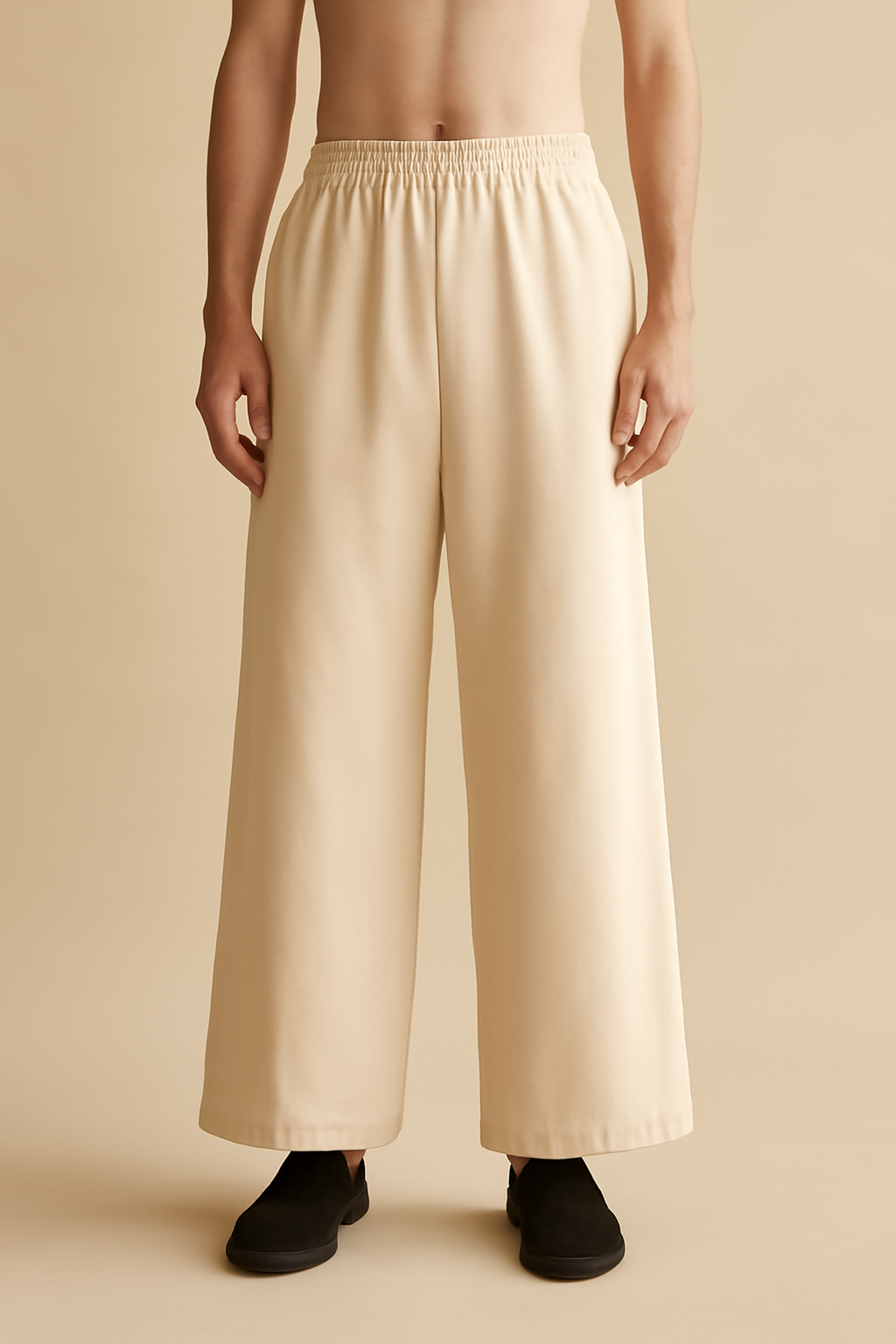 Meridian Drawstring Linen Palazzo Trousers