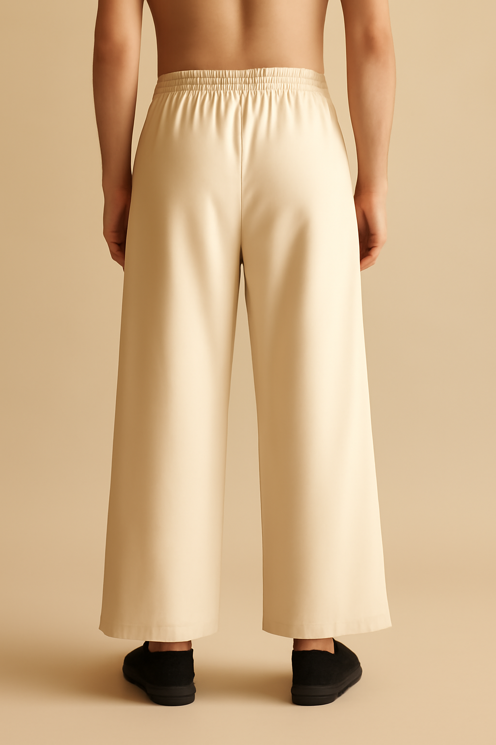 Meridian Drawstring Linen Palazzo Trousers