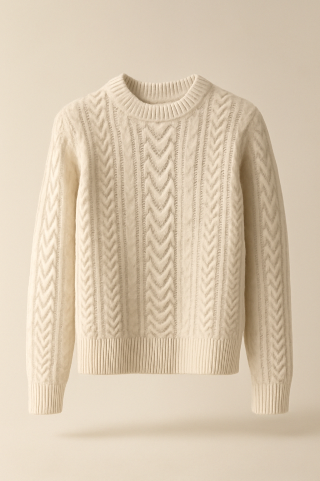 Meridian Ribbed Wool Cable-Knit Sweater