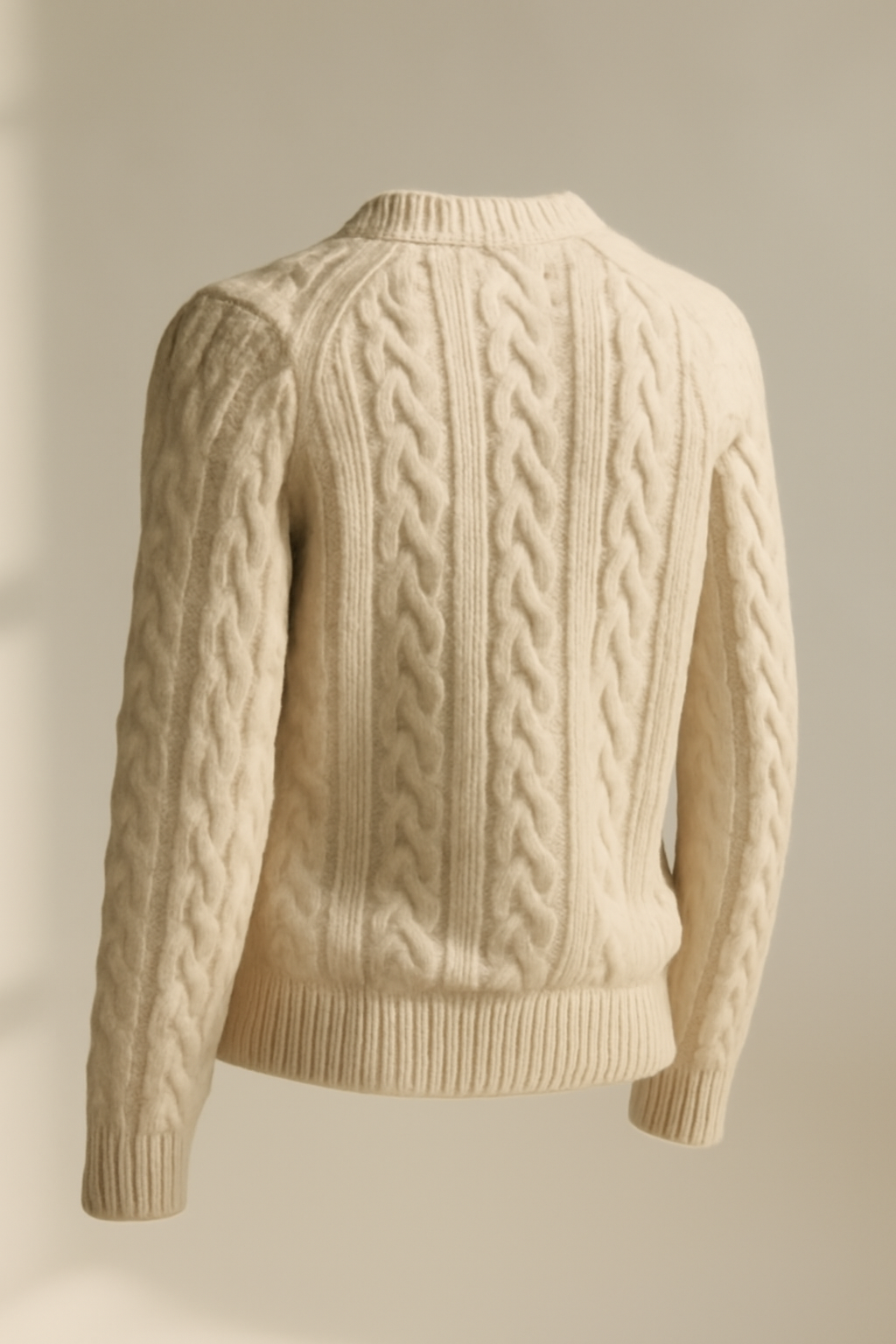 Meridian Ribbed Wool Cable-Knit Sweater