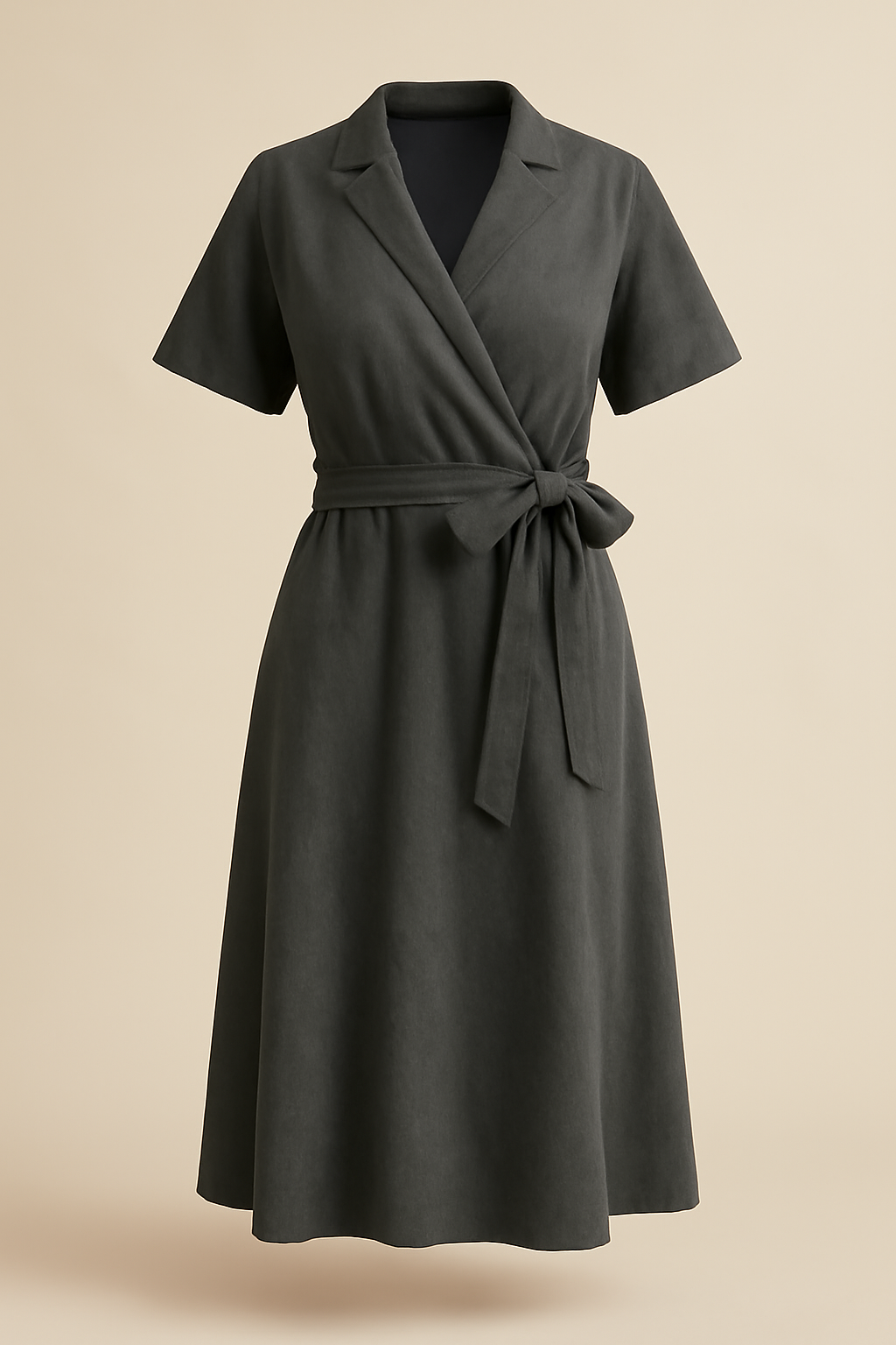 Meridian Round-Neck Organic Wrap Dress