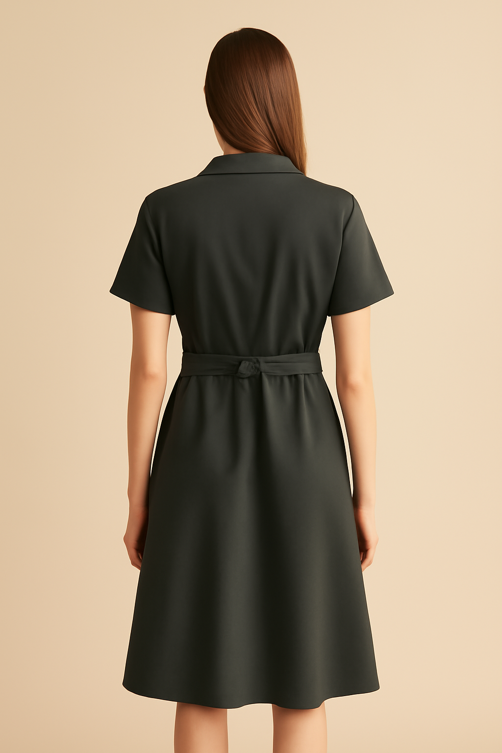 Meridian Round-Neck Organic Wrap Dress