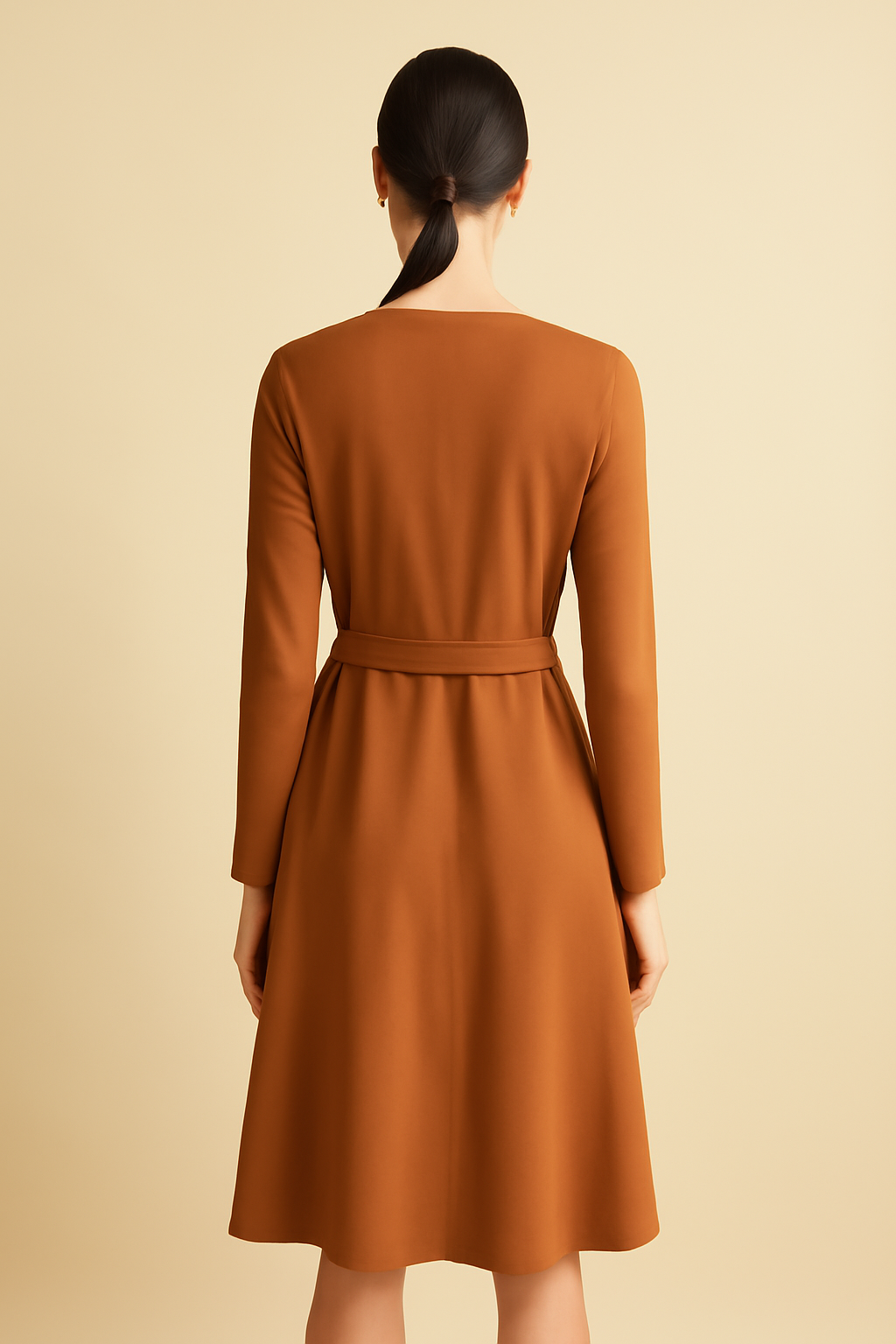 Meridian Round-Neck Organic Wrap Dress