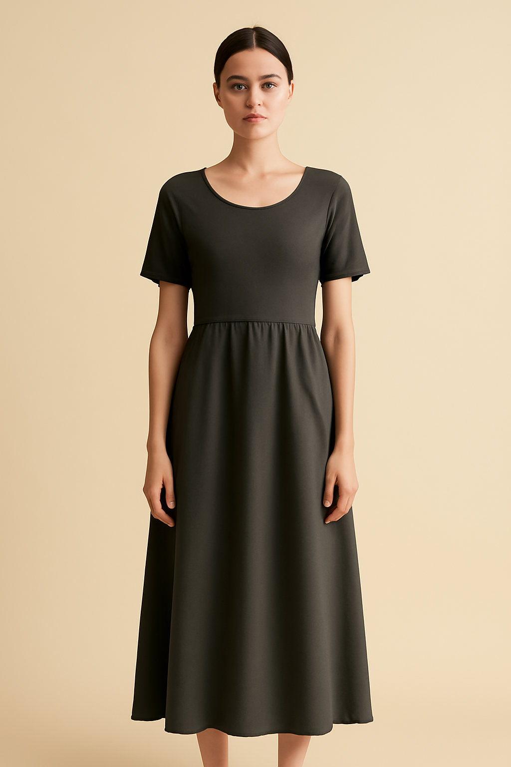 Meridian Square-Neck Tencel Maxi Dress
