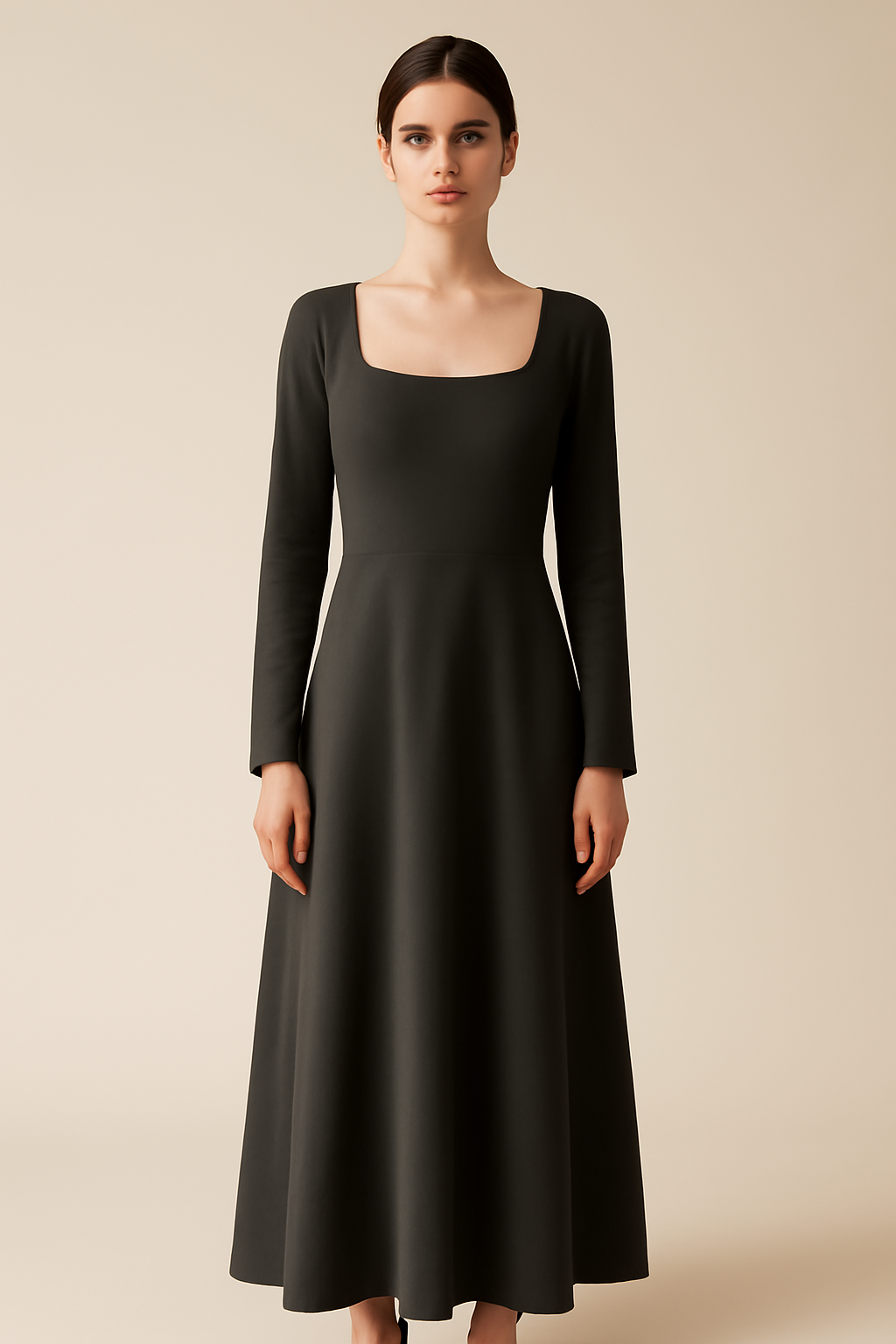 Meridian Square-Neck Tencel Maxi Dress